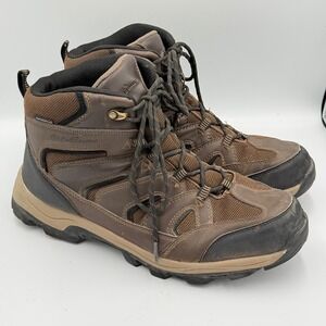 Eddie Bauer Fairmont Waterproof Hiking Boots Mens 12 Brown Leather Trail Shoes